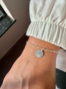 Pulseira Medalha Pai Nosso Prata 925 Legitima