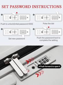 20英寸帶保護套的登機行李箱，輕便的登機行李箱，帶有TSA鎖，靜音旋轉輪和抗菌內裡PC推車箱，適用於學校、商務旅行和度假，煙白色手提行李旅遊度假蜜月留學畢業禮物男女生學生情侶的理想選擇旅行配件 - 白色 - 查看 8