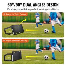 40 X 16inch Portable Soccer Rebounder Board – Foldable HDPE Kickback Rebounder With 2 Angles, Ideal For Passing And Shooting Practice For All Ages, Soccer Training Equipment - Black - View 2