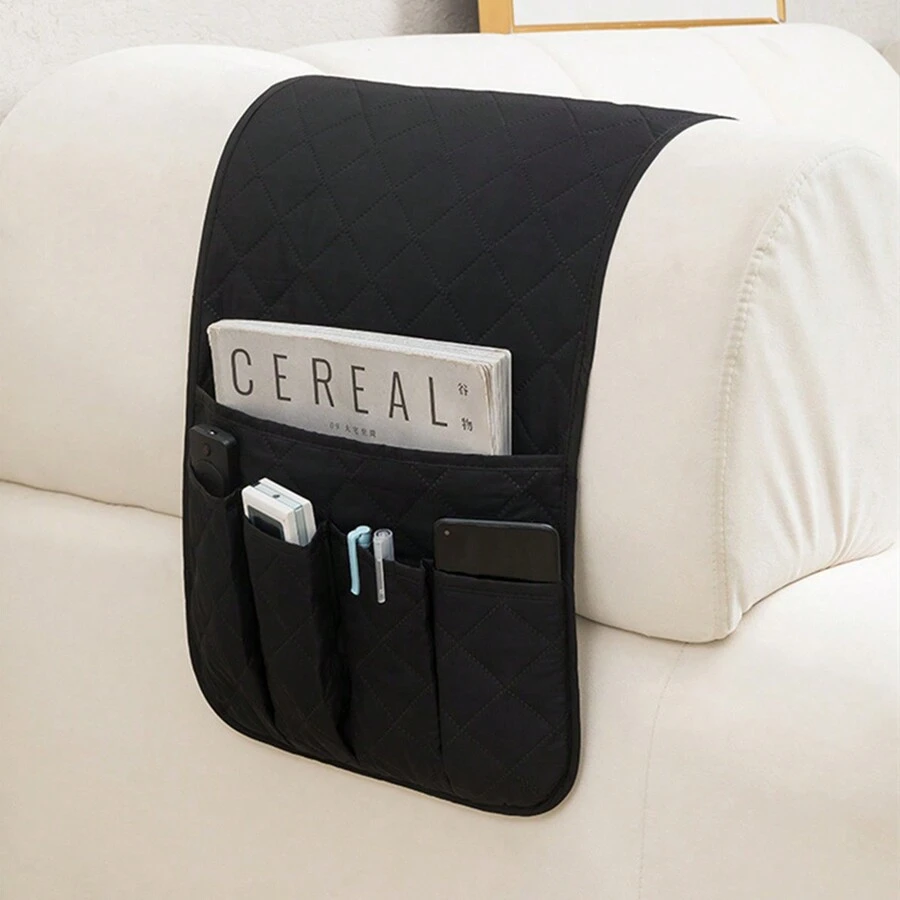 Tổ chức tay vịn ghế sofa, Caddy ghế bành cho ghế dài Giá đỡ điều khiển từ xa Tổ chức tay vịn ghế ngả chống trượt Caddy ghế bành ghế sofa với 5 túi lưu trữ cho tạp chí, máy tính bảng, điện thoại, iPad, túi lưu trữ sô cô la - Nhiều màu - Xem 1