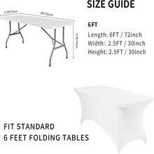 1 khăn trải bàn bằng Polyester, khăn trải bàn đàn hồi đa năng thích hợp cho các bữa tiệc, tiệc chiêu đãi, đám cưới và sự kiện - Màu trắng - Nhiều màu - Xem 2