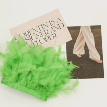 1m/szt. Taśma z tkaniny wykończeniowej z piór indyczych do nakryć głowy kostiumów, dekoracji na przyjęcia świąteczne, maski maskaradowej, występów scenicznych, majsterkowania - Wielokolorowe - Zobacz 22