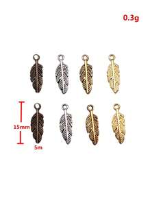 100pcs/Bag 15x5mm Feather Charms Pendant For DIY Jewelry Making Accessories Jewelry Findings DIY Necklace Making DIY Keychain Making Handmade Craft - Feather - View 2