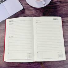365 页厚英文日记本笔记本，硬质仿皮封面，每日计划，工作日记，精装备忘簿，棕色/蓝色/灰色/黑色/红色 - A5 - 查看 9