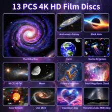 VanSmaGo Meteor Galaxy Projector, 13 In 1 Planetarium Star Projector Realistic Starry Sky Night Light With Solar System Constellation Moon For Kids Adults Bedroom Ceiling Home Theater Living Room Decor - 白色 - 查看 2