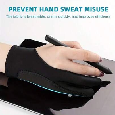 Anti-Touch Anti-Fouling Two-Fingers Painting Glove, Artist Glove For Drawing Tablet Ipad,Sketching,Art Glove With Two Finger For Right Hand And Left Hand