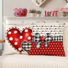4PCS Valentine's Day Pillowcase Love Mood Valentine's Day Pillow Decoration Cushion Cover Valentine's Day Decoration, One Side Without Pillow Core - C - View 5