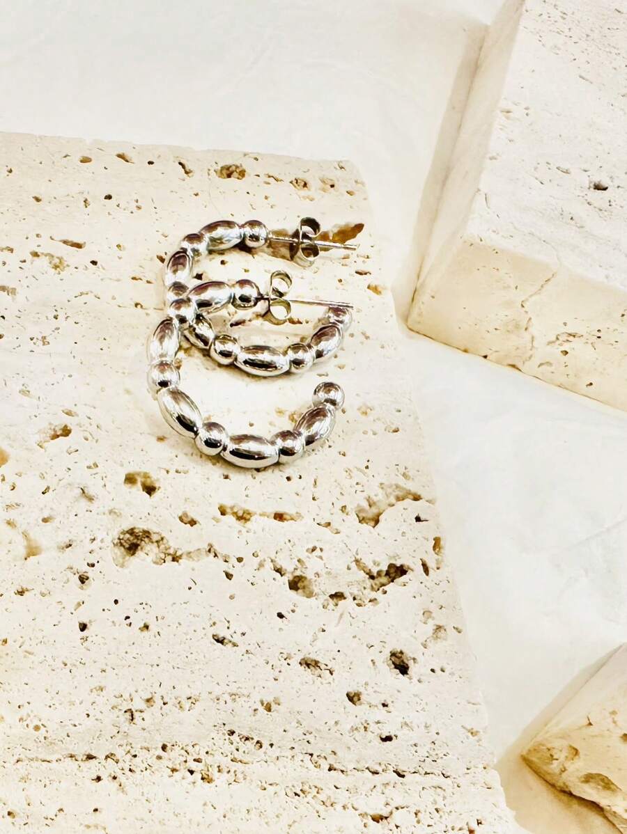 Proste kolczyki koła ze stali nierdzewnej Creole, do codziennego noszenia