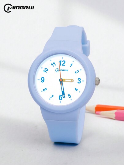 MINGRUI Cute Fashionable Children's Watch, PU Strap, 30M Waterproof, Quartz Movement, Suitable For School, Student Gift
