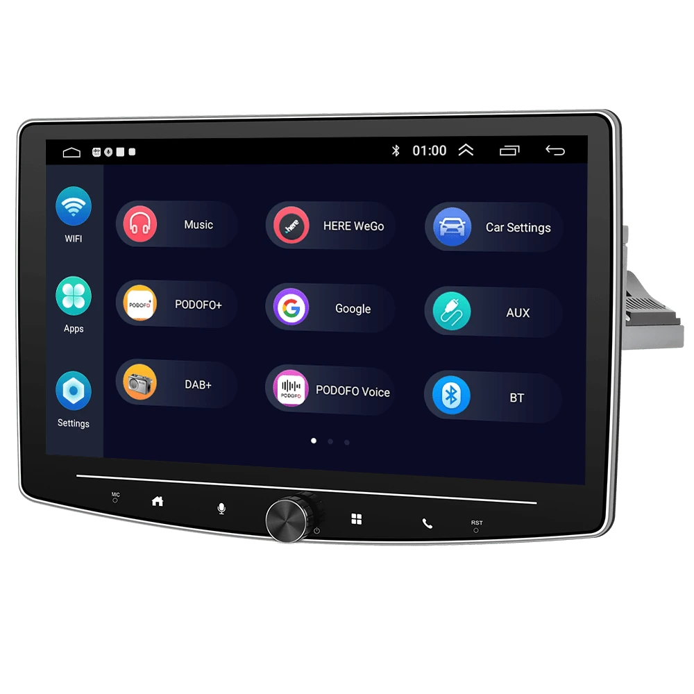 2G / 64g 1 Din Android 13 Car Radio With 10 Inch Rotatable Touchscreen