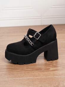 Giày lười đế xuồng đế xuồng màu đen chống trượt thời trang thu đông cho nữ - màu đen - Xem 2