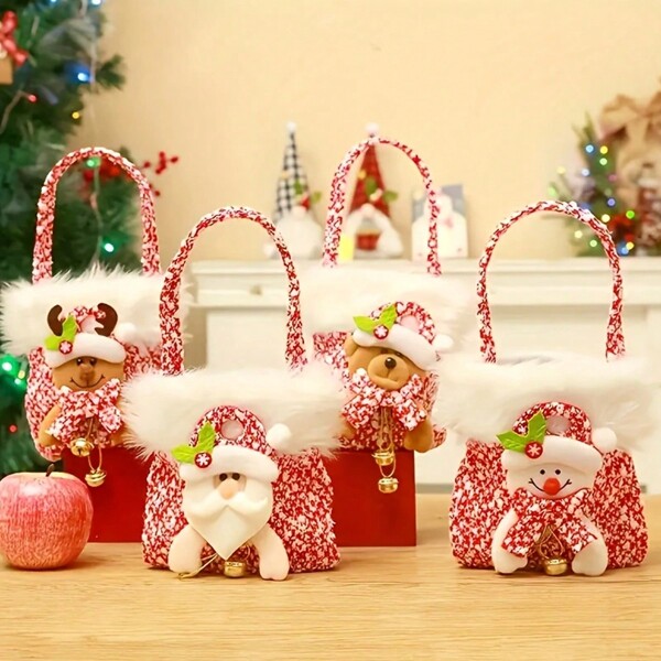 1PC Christmas Gift Bag, Christmas Eve Gift Bag, Candy Bag, Christmas Apple Bag Packing Tote Bag, Christmas Decorations, Creative Christmas Gift Ideas