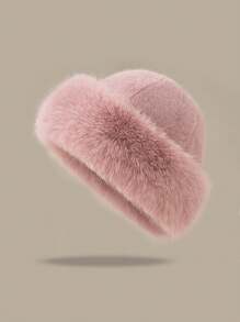 Luxury Large Fluffy Hat - Soft, Warm, Multi-Purpose Winter Decoration, With Thick Faux Fox Fur Decoration, Elastic And Comfortable, An Elegant Design For Holiday And Everyday Wear - Multicolor - View 8