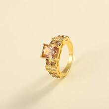 Nhẫn Cubic Zirconia thanh lịch, 4 màu tùy chọn, Nhẫn thời trang Unisex - vòng zircon - Xem 23