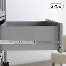 CNCEST 22 Inches Pair Drawer Slides Heavy Duty Fully Extension Ball Bearing Drawer Runners Slide Runner - Silver - View 1