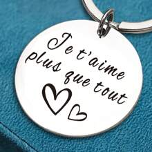 1PC French Valentine's Day Gifts For Him Her I Love You Keychain Couple Gifts For Boyfriend Girlfriend Husband Wife, Birthday Gifts For Men Women