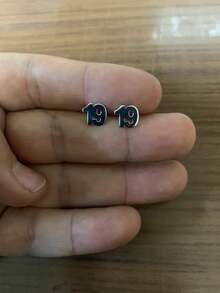 1 件金银定制耳环，定制生日日期耳钉，定制数字耳环，她的生日礼物，足球数字耳环感恩节圣诞节 - 彩色 - 查看 9