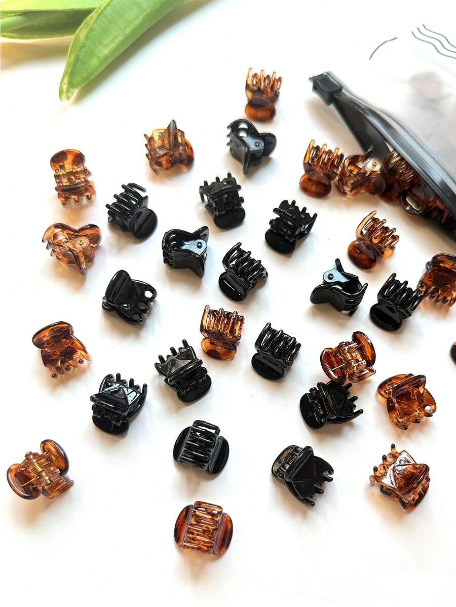 20pcs Random Color Mini Hair Clips, Suitable For Women Hair Styling, Bangs, Buns, Strong Grip Multifunctional Clips Hair Claws Claw Clips Hair Jaw Clip Hair Clamps Hair Clutch Hair Catcher Clip, School Stuff, College Fall Winter Hair Accessories For Women For Vacation Outfits Woman - Multicolor - View 1
