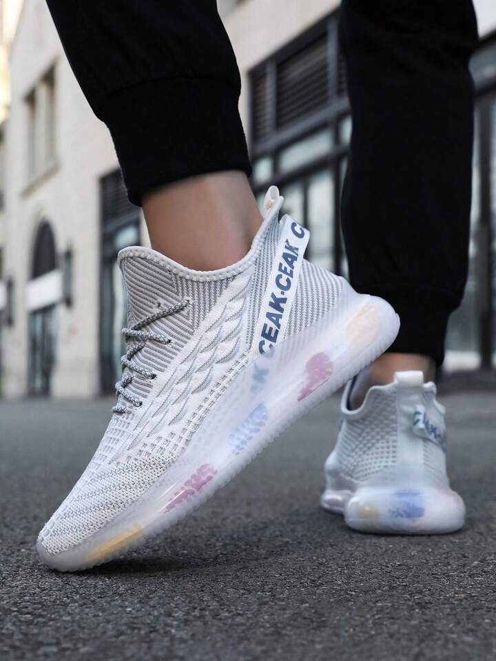 Men s No Tie Mesh Slip On Shock Absorbing Sole Stylish Work Sneakers SHEIN USA
