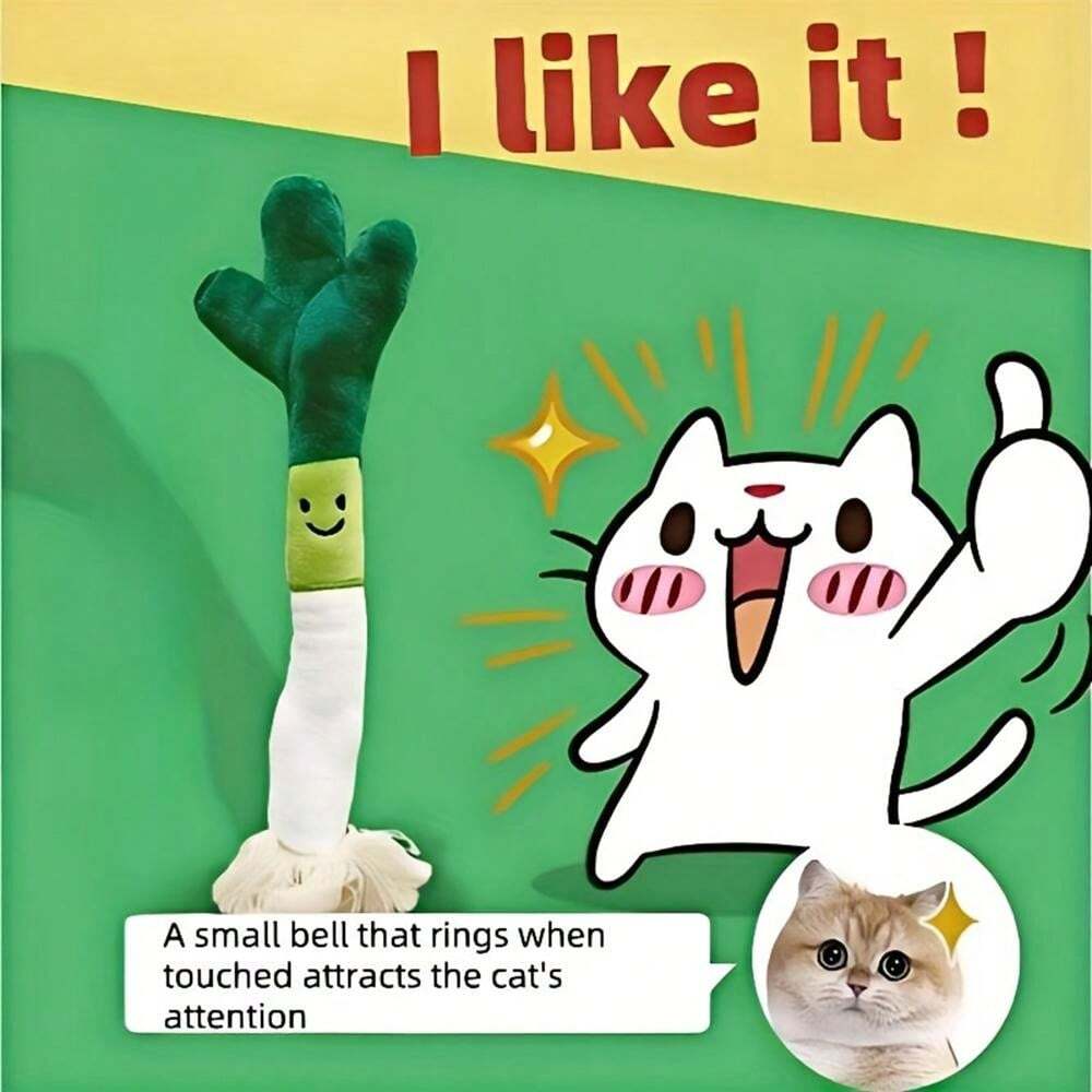 1 Piece Of Super Cute Mint And Green Onion Cat Toy Suitable For Indoor