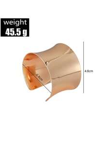 2022新款波西米亞風寬線袖口開口手鐲,朋克酷炫心理閃閃發光戒指手鐲,女士可調整手腕配件女孩珠寶 - 金色 - 查看 7