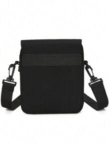 时尚单肩包斜挎包校园风圣诞节冬季秋季圣诞礼物男士包单肩包侧包徒步旅行男士礼物礼物学生旅行节日感恩节大容量多功能户外单肩包夏季返校包斜挎包春季学校用品钱包单肩包邮差包 - 黑色 - 查看 4