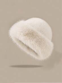 Luxury Large Fluffy Hat - Soft, Warm, Multi-Purpose Winter Decoration, With Thick Faux Fox Fur Decoration, Elastic And Comfortable, An Elegant Design For Holiday And Everyday Wear - Multicolor - View 9