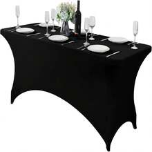 1 khăn trải bàn bằng Polyester, khăn trải bàn đàn hồi đa năng thích hợp cho các bữa tiệc, tiệc chiêu đãi, đám cưới và sự kiện - Màu trắng - Nhiều màu - Xem 9