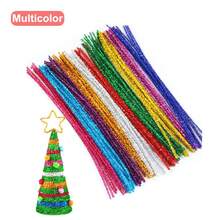 Set de 100 piezas de Varitas multicolor brillantes hechas a mano de 11.81 pulgadas para árbol de Navidad, manualidades DIY, formas versátiles