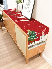 1 件手绘圣诞雪花雪人圣诞树和圣诞配饰刻字图案亚麻桌旗。适用于节日、派对、生日、晚宴、厨房/餐桌装饰、橱柜盖、全年房间装饰和家纺装饰 - 彩色 - 查看 23