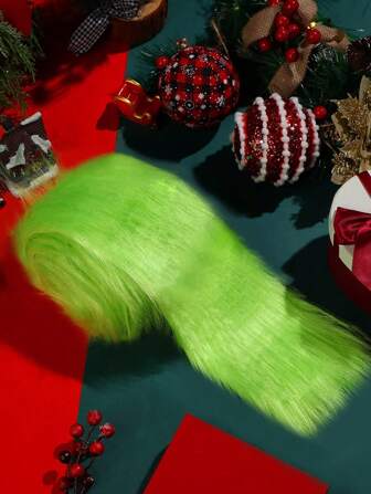 1st Grön St. Patrick's Day Faux tygremsor, Shaggy Boa Precut Fuzzy Craft För DIY Jul Halloween St. Patrick's Day Gnome Skägg Hår Cosplay Dockor Dvärg Kostym Sy Matta Dekoration