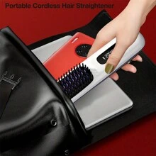 Lược duỗi tóc không dây cầm tay, 3 chế độ nhiệt độ cho các nhu cầu khác nhau, sạc qua USB, nhẹ khi đi du lịch và sử dụng tại nhà - màu gradient - Xem 5