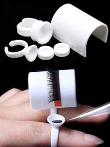 U-Band Eyelash Splitter Adhesive Eyelash Extension Pallet Holder Ring Stand Glue Volume Bridge Lash Root Divider Makeup Tool - White - View 1