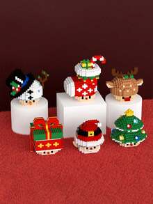 1 Bộ khối xây dựng đồ chơi Giáng sinh ABS, khối xây dựng ông già Noel, đồ chơi xếp chồng, bộ quà tặng ngày lễ, quà tặng Giáng sinh, khối xây dựng trang trí Giáng sinh, cây thông Noel (bao bì ngẫu nhiên, và họa tiết và màu sắc của một số phụ kiện ngẫu nhiên), đồ chơi cho bé trai, quà tặng Giáng sinh - Nhiều màu - Xem 1