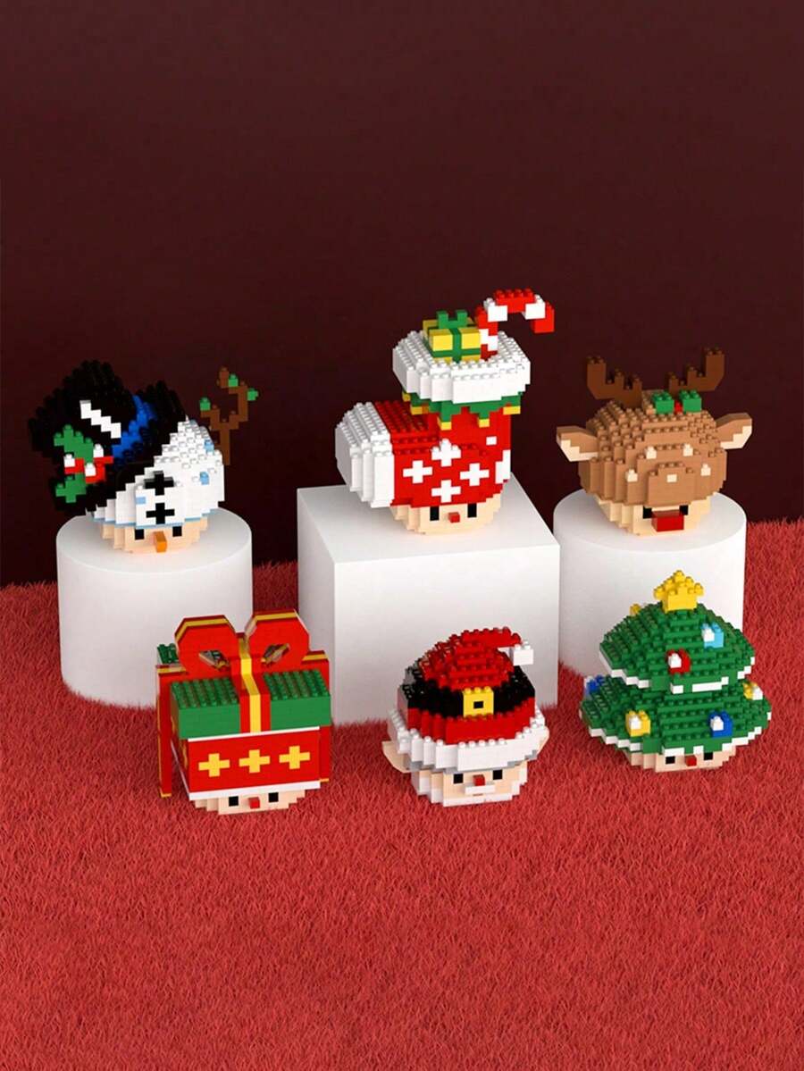 1 Bộ khối xây dựng đồ chơi Giáng sinh ABS, khối xây dựng ông già Noel, đồ chơi xếp chồng, bộ quà tặng ngày lễ, quà tặng Giáng sinh, khối xây dựng trang trí Giáng sinh, cây thông Noel (bao bì ngẫu nhiên, và họa tiết và màu sắc của một số phụ kiện ngẫu nhiên), đồ chơi cho bé trai, quà tặng Giáng sinh - Nhiều màu - Xem 1