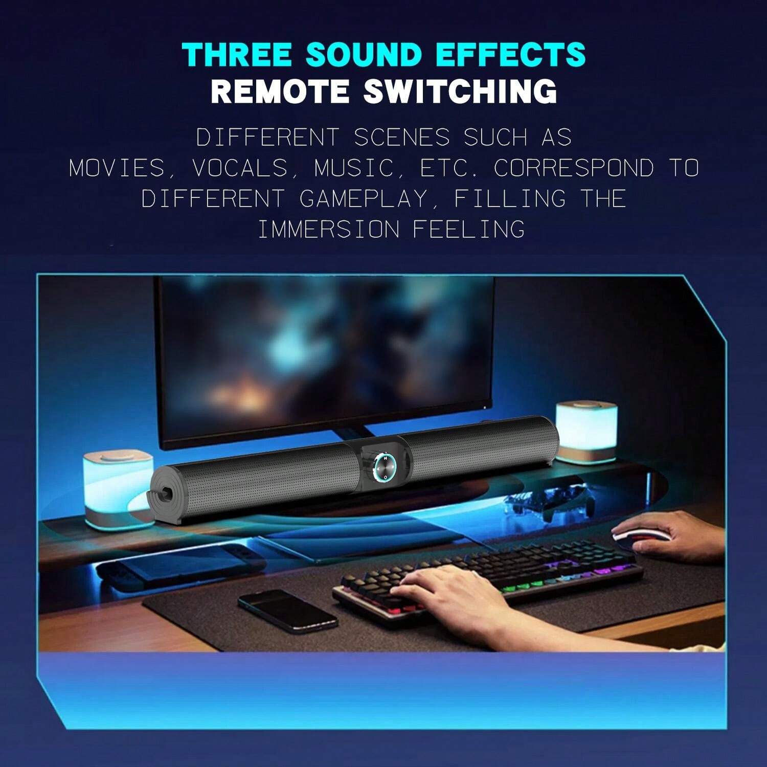 Home Theater TV Sound System, Supports Wireless, TF Card, AUX, And FW