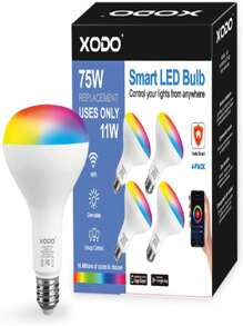 XODO Smart LED Flood Light Bulbs 4 Pack - WiFi, Dimmable, Color Changing, BR30, E26, 11W (75W Equivalent), 900 Lumens, LB1 - 4 Pack - View 4