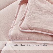 HIG 3pc Down Alternative Comforter Set - All Season Reversible Comforter With Two Shams - Quilted Duvet Insert With Corner Tabs - Box Stitched - Super Soft, Fluffy (Full/Queen, Black) - 預洗桃子 - 查看 4