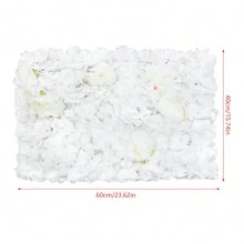 Rainaut 6PCS Flower Wall Panels, 24" X 16" Flower Wall Panel Floral Backdrop, White Flower Wall Decor, Faux Flower Panel, Silk Hydrangea Rose Floral Panel For Wedding, Party - Nhiều màu - Xem 2