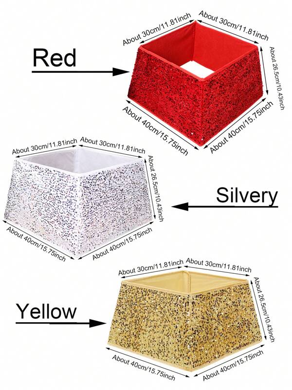 1 pezzo - (Oro Argento Rosso) Gonna per albero di Natale in tessuto non tessuto con paillettes a 4 punte, decorazione per scena natalizia domestica, forniture per feste, migliori regali, decorazioni per la casa natalizia, decorazioni per la stanza in inverno