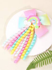 1 kẹp tóc nơ màu cầu vồng cho bé gái có đuôi, kỳ lân, quà tặng cho bạn bè, phụ kiện tóc dễ thương cho trẻ em - Nhiều màu - Xem 7