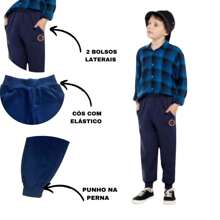 Children's Sweatpants For Boys 10 To 16 - Màu xanh hải quân - Xem 4