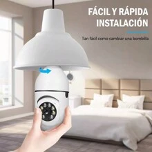 Cámara de vigilancia con bombilla Wifi de 1080P, Cámara De Seguridad 1080p Wifi Hd E27, visión nocturna a color, rotación de 360°, seguimiento automático de personas, comunicación bidireccional, hogar inteligente
