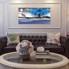 Abstract Wall Decor For Living Room Bedroom Wall Art Paintings Blue Abstract Painting Wall Artworks Hang Pictures For Office Decoration Canvas Prints Fashion Room Home Decorations Posters - Blue Abstract Painting - View 10