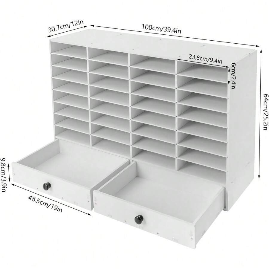 Adjustable 32 Compartment Literature Organizer Organization With