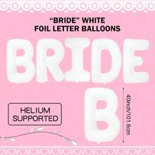 1 套 40 英寸巨型气球，带“BRIDE”字母铝箔气球，适合单身派对装饰、新娘送礼会礼物和婚礼装饰 - 彩色 - 查看 3