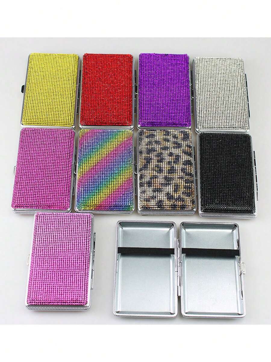1 pièce Étui à cigarettes double face multicolore pour femmes avec imprimé léopard, accessoires de fumeur, accessoires de fumeur girly, rangement pour cigarettes