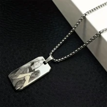 Collar de acero inoxidable personalizado con foto - Colgante con retrato grabado personalizado, perfecto para regalos del Día de la Madre y Navidad