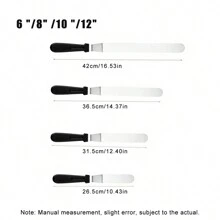 1pc Stainless Steel Icing Spatula, Cake Decorating Tool, 6/8/10/12 Inch Straight And Curved Cake Scraper And Smoother For Baking
