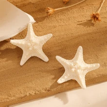 4pcs Set Elegant Starfish Hair Clips - Bohemian Resin Mermaid Tail Hair Accessories, Suitable For Women, Perfect For Beach And Ocean Themed Parties Halloween